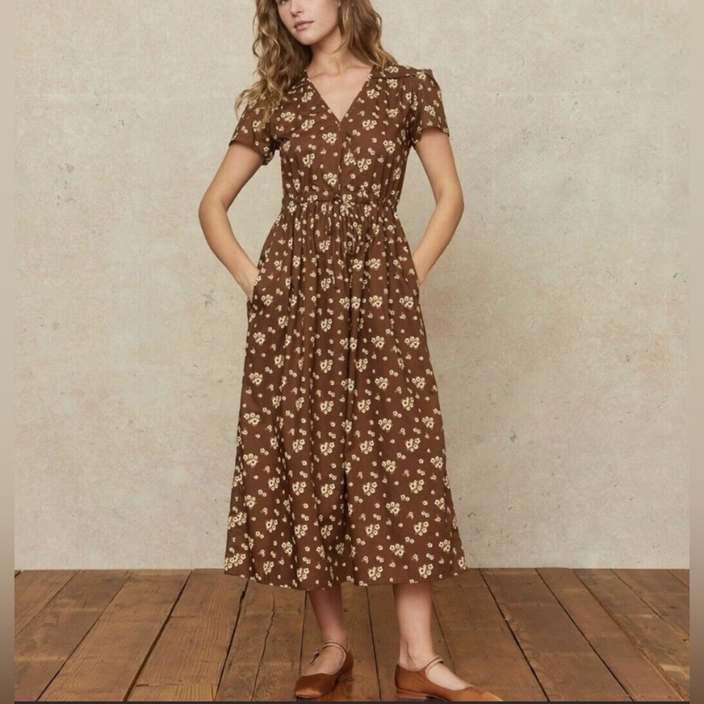 Christy Dawn Brown Floral Russet Dawn Dress